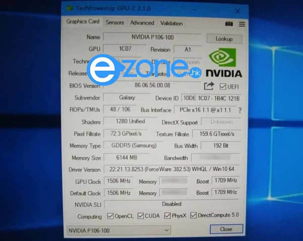 NVIDIA P106挖矿显卡屏蔽DirectX 想玩游戏别天真了