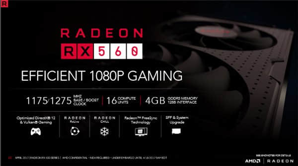 AMD RX560 5月22日开卖：满血版Polaris 11核心仅99美元