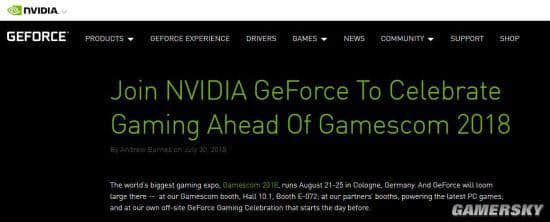 NVIDIA,2018新显卡发布预热 8月20日科隆游戏展推GTX11系显卡