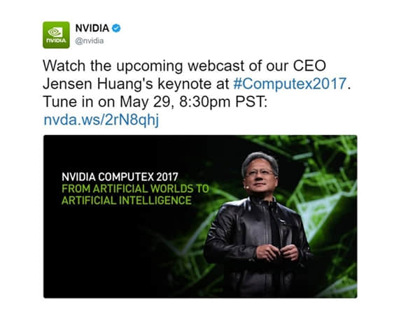 英伟达台北电脑展或公布新旗舰Tesla V100